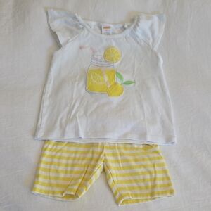 Gymboree White and Yellow Pajama Sets Lightweight Matching